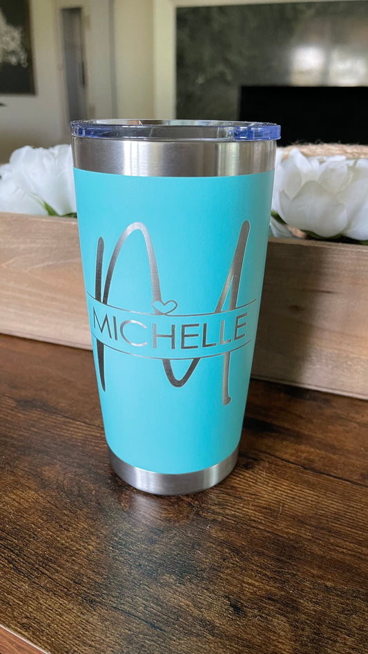 Monogram Insulated Tumbler| Custom Tumbler with Initial| Bridesmaid Gifts| Pretty Bridesmaid Gift Ideas| Personalized Bridesmaids Proposal