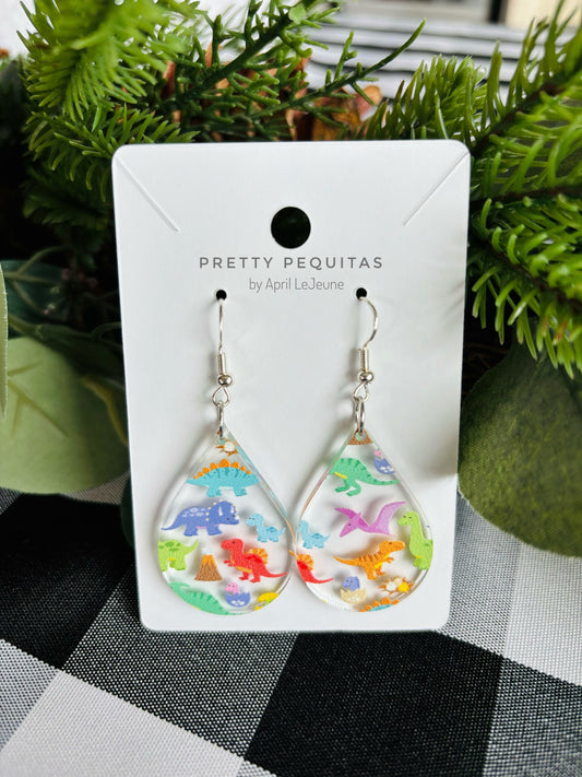 Dinosaur Earrings| Dino Earrings| Colorful Dinosaur Earrings| Dinosaur Gifts for Girls | Dinosaur Gift Accessories