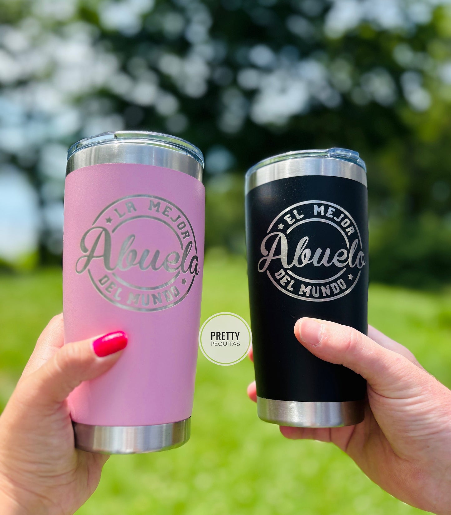 Abuelo and Abuela Set of two| Gift for  Personalized Abuelos Gift| Spanish Pregnancy Announcement| Abuelitos Set of Tumblers