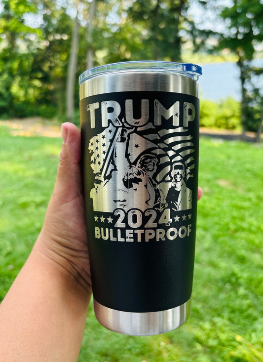 Trump|Trump 2024|Trump Tumbler| Rally Shot Shooting|Ear Bulletproof|Bulletproof Tumbler|Trump Shooting Mug|Republican Mug| Fight Fight Fight