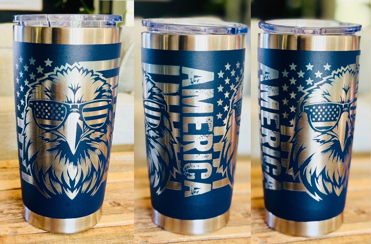 America Tumbler| American Eagle Tumbler| Merica Coffee Mug| Eagle and U.S.A Flag Tumbler| American Citizen| One Nation Under God