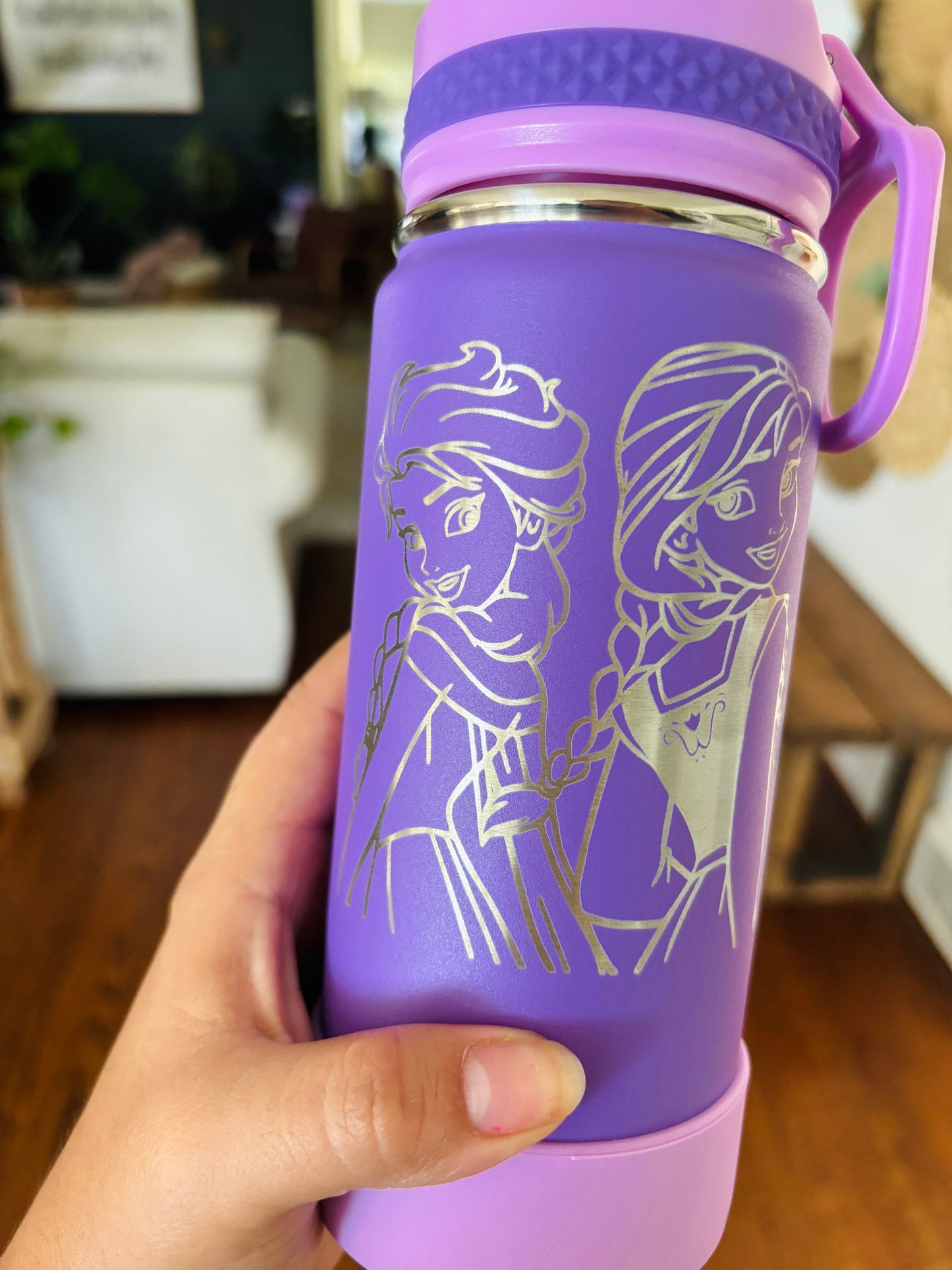 Frozen Water Bottle for School| Anna and Elsa  Water Bottle| 16oz. Stainless Steel Tumbler| Personalized Back to School|