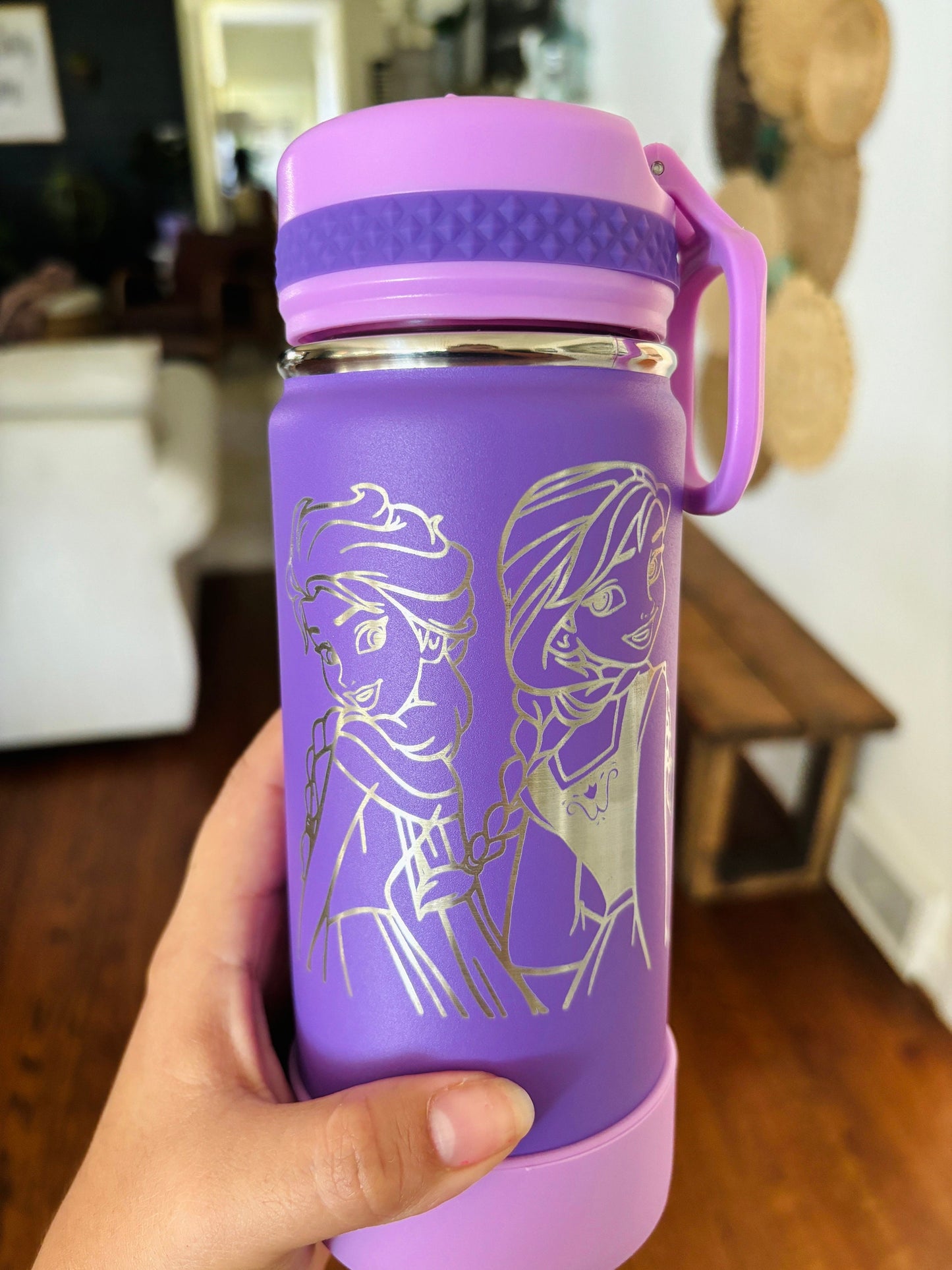 Frozen Water Bottle for School| Anna and Elsa  Water Bottle| 16oz. Stainless Steel Tumbler| Personalized Back to School|