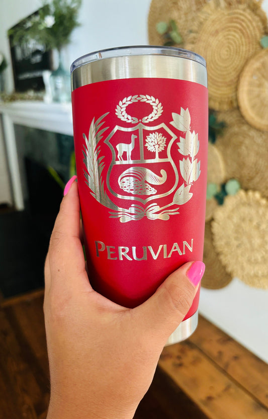 Peru. Peruvian Tumbler. Peruvian Coffee Mug. Peruvian Souvenir.Peruvian Gifts.Gifts for Peruvian Men