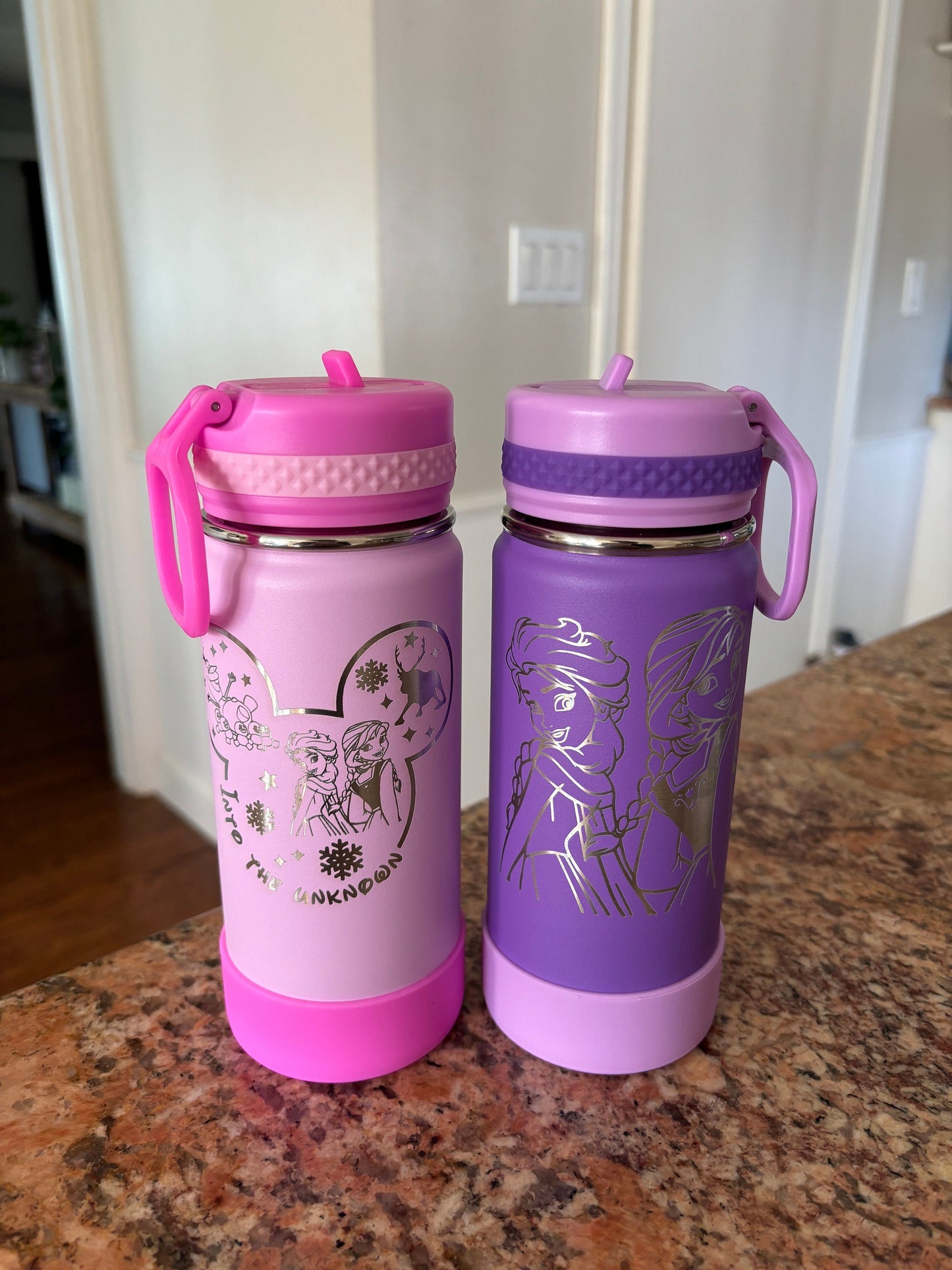 Frozen Water Bottle for School| Anna and Elsa  Water Bottle| 16oz. Stainless Steel Tumbler| Personalized Back to School|