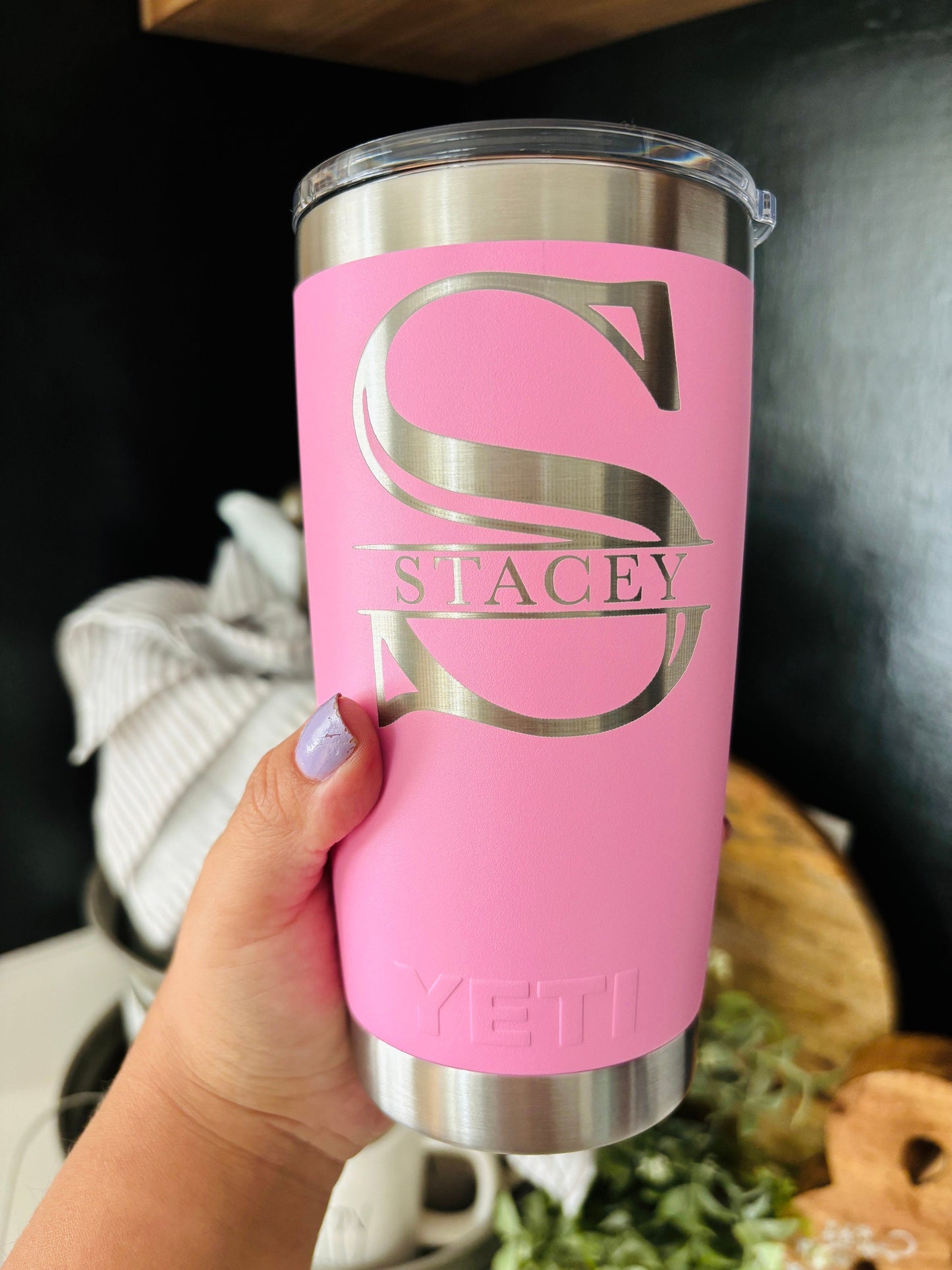 YETI 20 on.cup| Tumbler for Dad| Personalized Initial Tumbler| Stainless Steel Cup| Custom Insulated Tumbler|