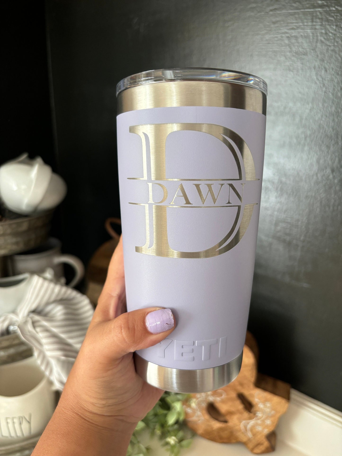 YETI 20 on.cup| Tumbler for Dad| Personalized Initial Tumbler| Stainless Steel Cup| Custom Insulated Tumbler|